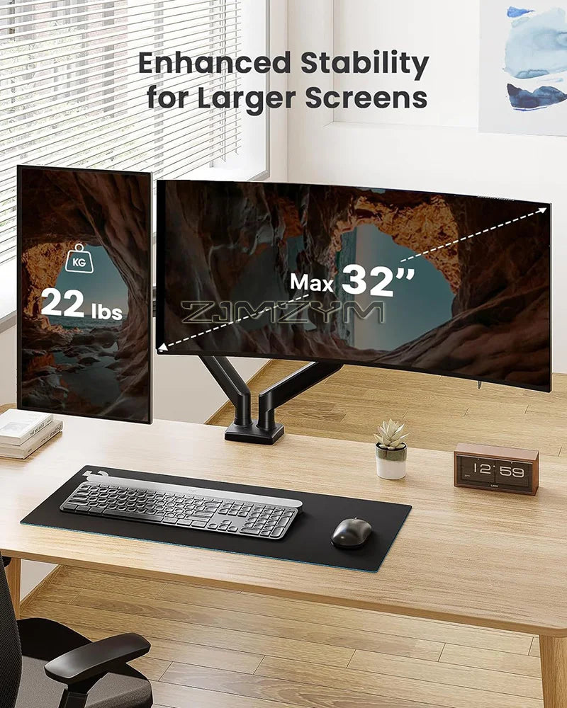 32-inch Adjustable Dual-screen Monitor Stand, The Holder Supports 360° Screen Rotatable, Bracket Suitable for Home Office