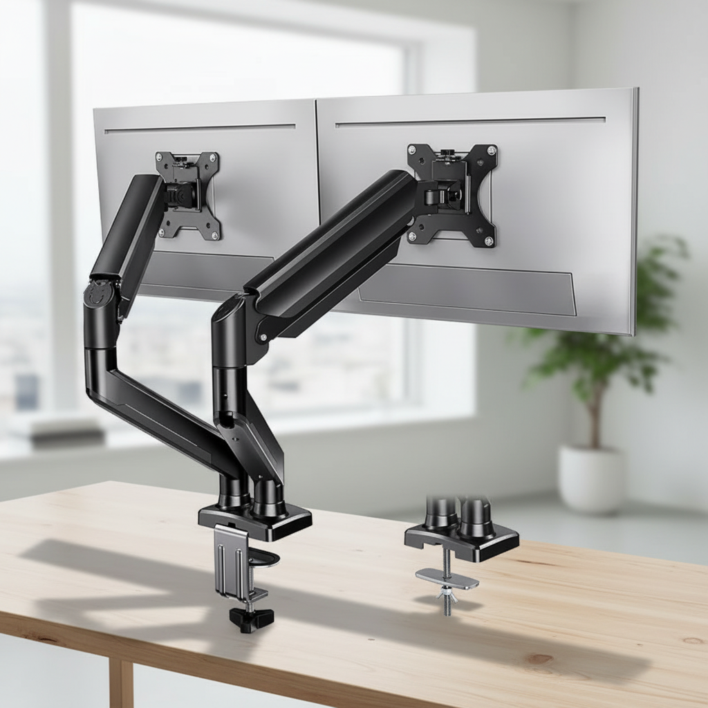32-inch Adjustable Dual-screen Monitor Stand, The Holder Supports 360° Screen Rotatable, Bracket Suitable for Home Office