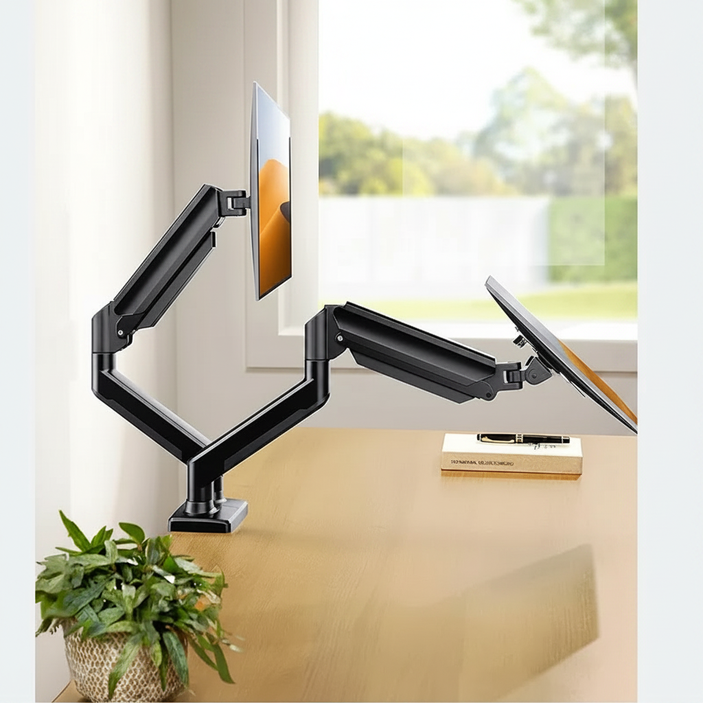 32-inch Adjustable Dual-screen Monitor Stand, The Holder Supports 360° Screen Rotatable, Bracket Suitable for Home Office